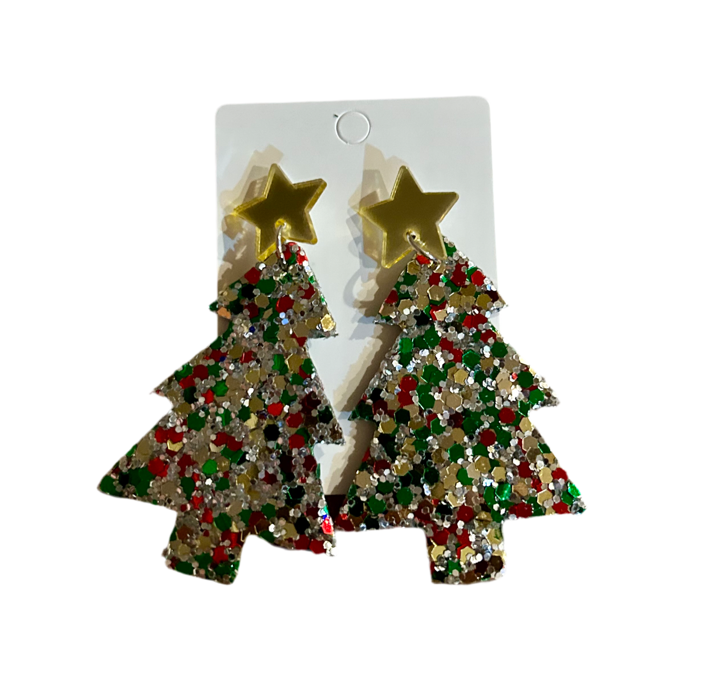 Glitter Christmas Tree Earrings