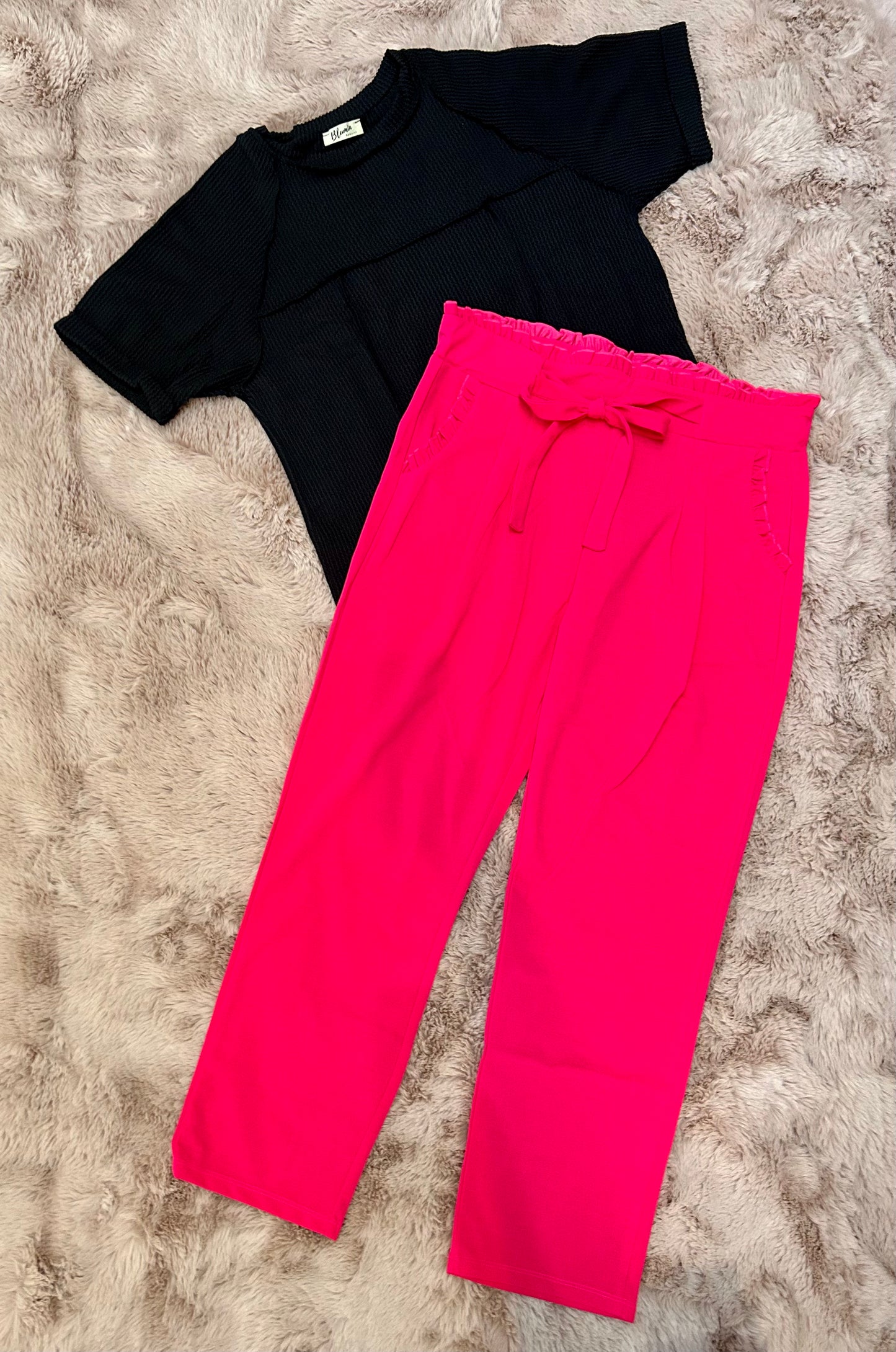 Strawberry Wine Paper Bag Pants