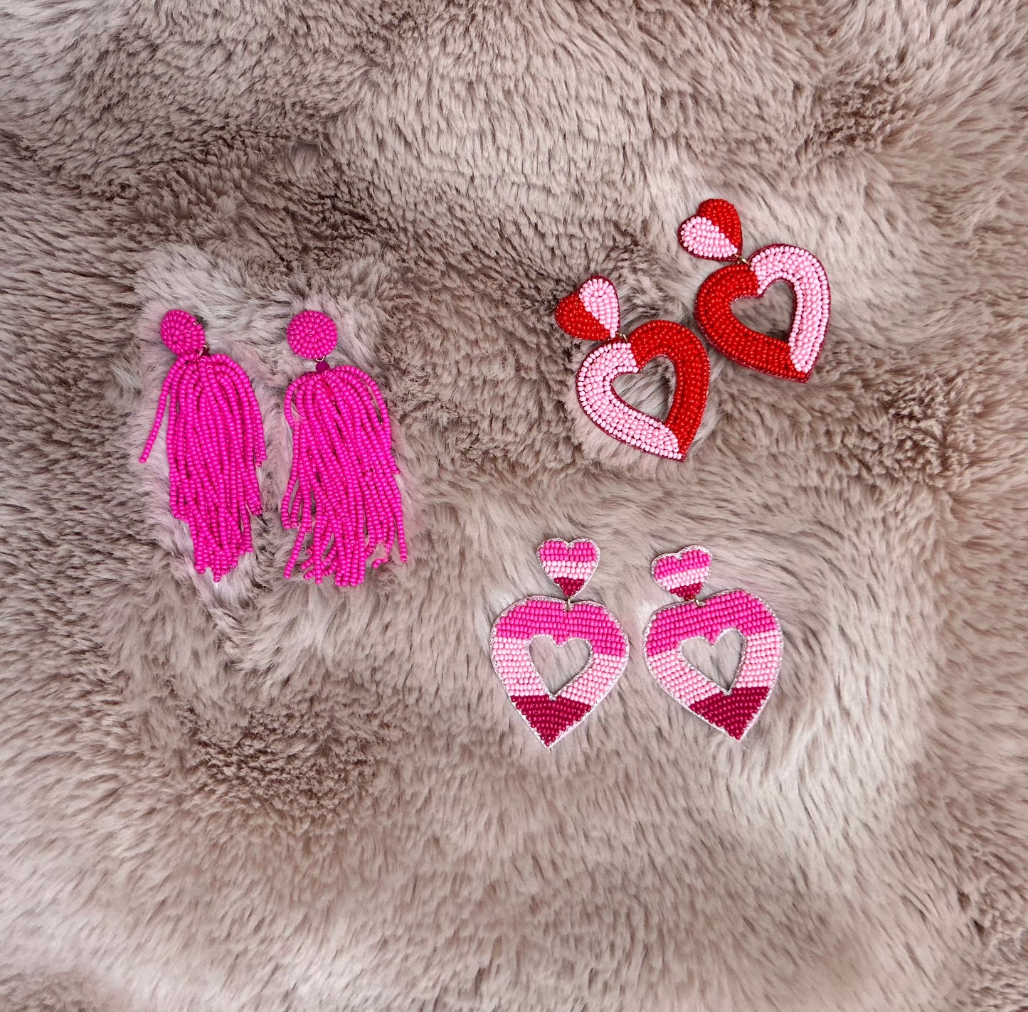 Beaded Valentines Earrings