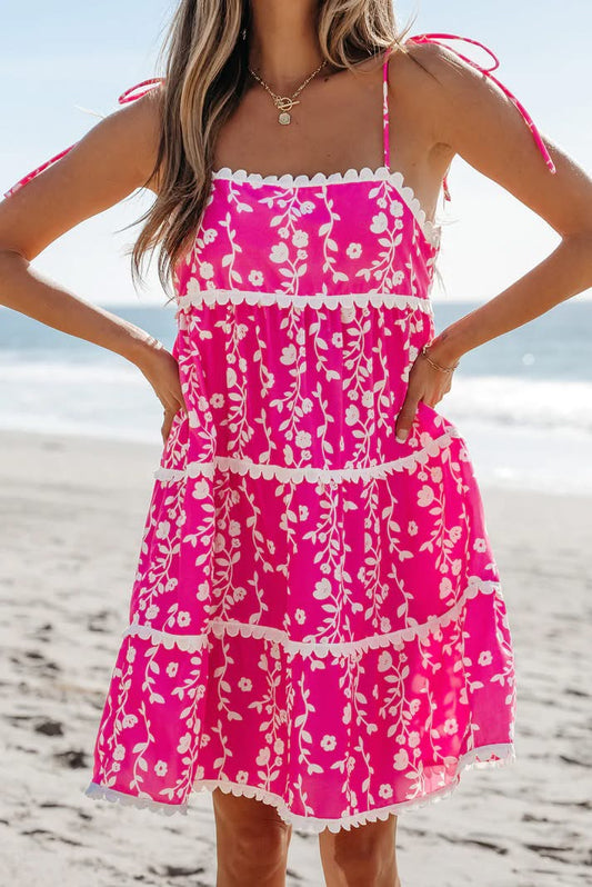 Hot Pink Floral Dress
